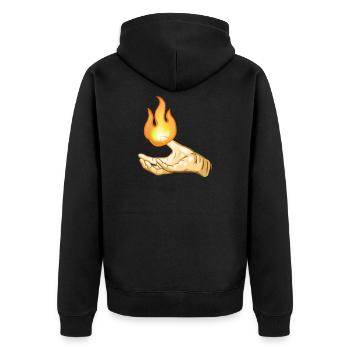 Flamme au-dessus de la main - Veste à capuche bio Premium Unisexe - noir - Dos - Nico (187cm)