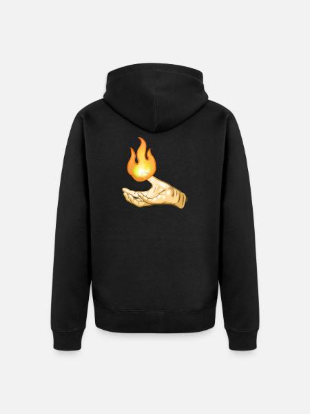 Flame - Unisex Premium Organic Zip Hoodie - black