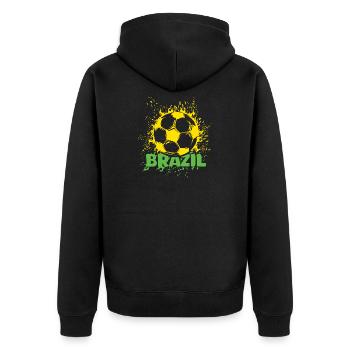 Brésil Football Explosion Brésil Joueur de football Fan - Veste à capuche bio Premium Unisexe - noir - Dos - Nico (187cm)