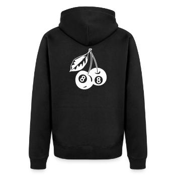 8-Kugel Kirschen Kreativ Minimalistisch - Unisex Premium Bio Zip Hoodie - Schwarz - Hinten - Nico (187cm)