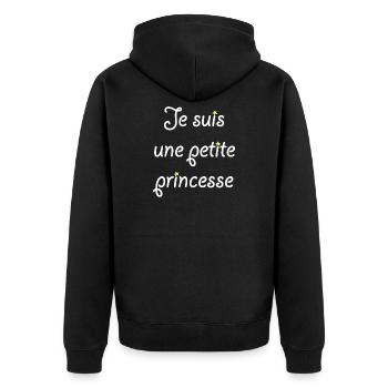 Je suis une petite princesse - Veste à capuche bio Premium Unisexe - noir - Dos - Nico (187cm)