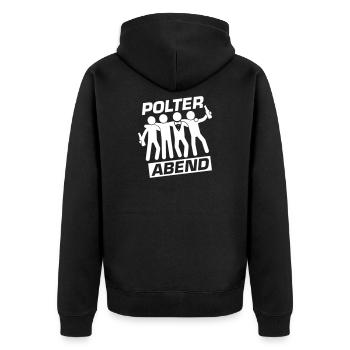 Polterabend Crew Polterhochzeit - Unisex Premium Bio Zip Hoodie - Schwarz - Hinten - Nico (187cm)