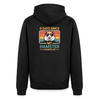 0 jours depuis que mon hamster m’a ignoré Amoureux des hamsters - Veste à capuche bio Premium Unisexe - noir - Dos - Nico (187cm)