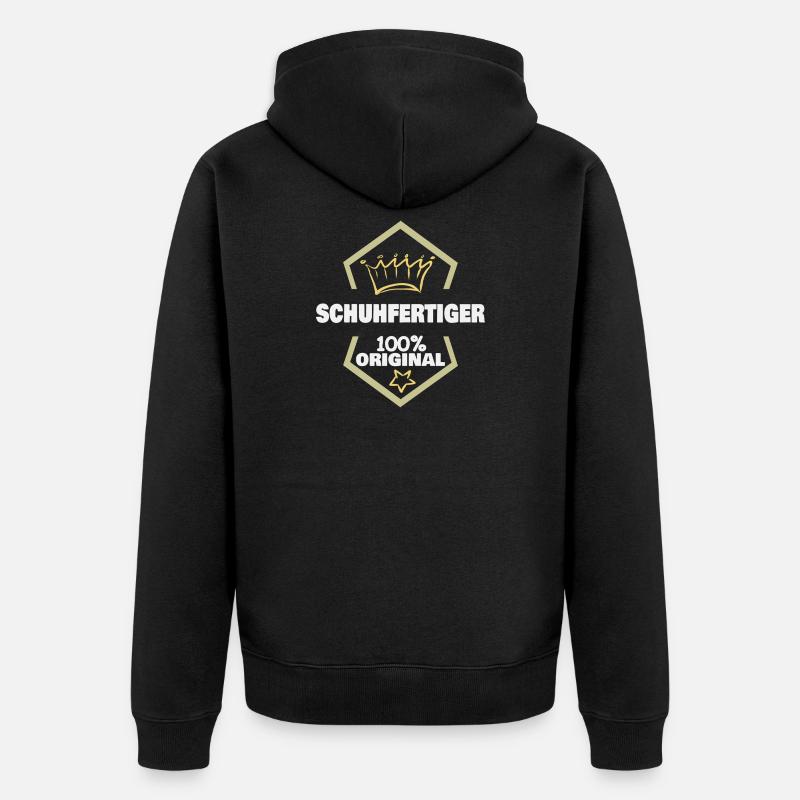 Schuhfertiger als Arbeit - Unisex Premium Bio Zip Hoodie - Schwarz
