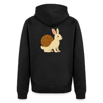 Lapin Escargot tout mignon - Veste à capuche bio Premium Unisexe - noir - Dos - Nico (187cm)