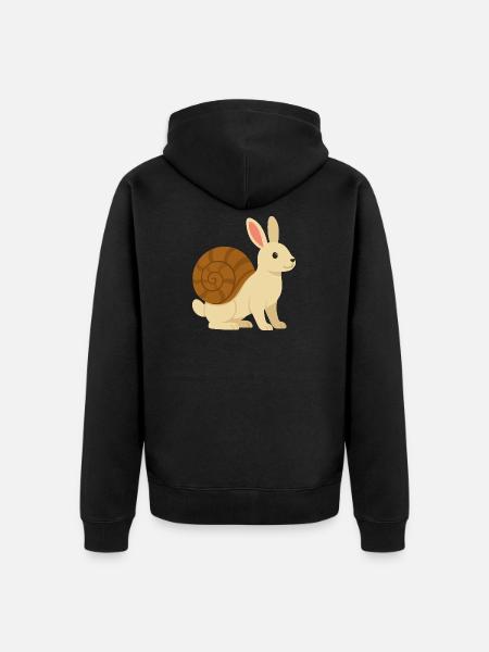 Cute Snail Rabbit - Unisex Premium Organic Zip Hoodie - black