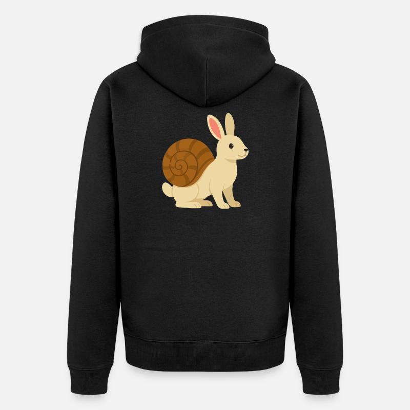 Lapin Escargot tout mignon - Veste à capuche bio Premium Unisexe - noir