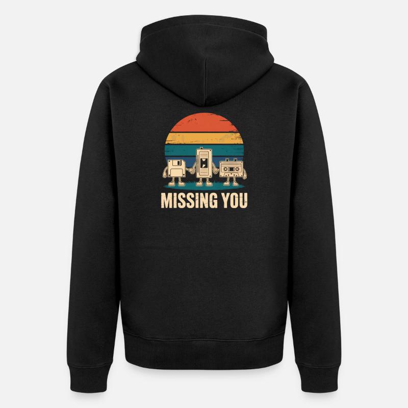 Kassette VHS Floppy Disc Diskette Retro - Unisex Premium Bio Zip Hoodie - Schwarz