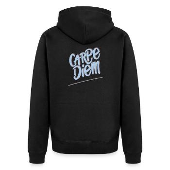 Carpe Diem - Veste à capuche bio Premium Unisexe - noir - Dos - Nico (187cm)