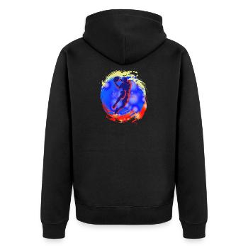 Basketball - Unisex Premium Organic Zip Hoodie - black - Back - Nico (187cm)