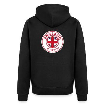 Coventry Crest inspiriertes Rundell - Unisex Premium Bio Zip Hoodie - Schwarz - Hinten - Nico (187cm)