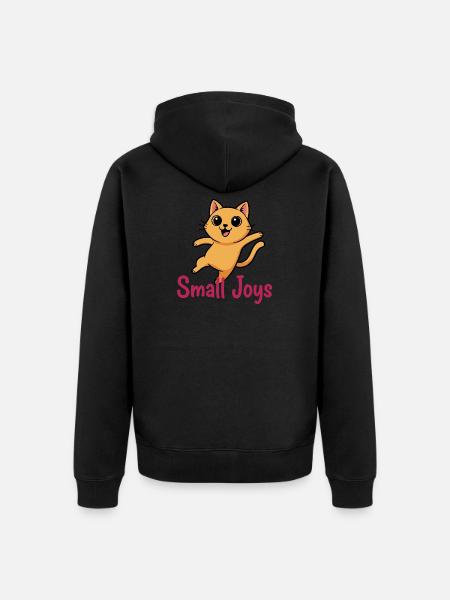 Little Kitten of Joy Jump - Unisex Premium Organic Zip Hoodie - black