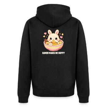 Le ramen me rend heureux - Veste à capuche bio Premium Unisexe - noir - Dos - Nico (187cm)