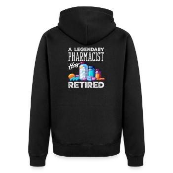 Apotheker Pharmazeutisch-technischer - Unisex Premium Bio Zip Hoodie - Schwarz - Hinten - Nico (187cm)
