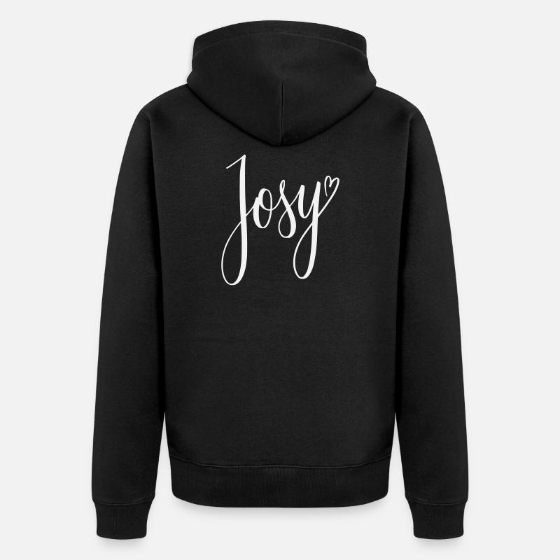 Josy Script Conception de cœurs - Veste à capuche bio Premium Unisexe - noir