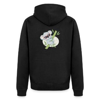 Koala Bambou Cool Lunettes Soleil - Veste à capuche bio Premium Unisexe - noir - Dos - Nico (187cm)