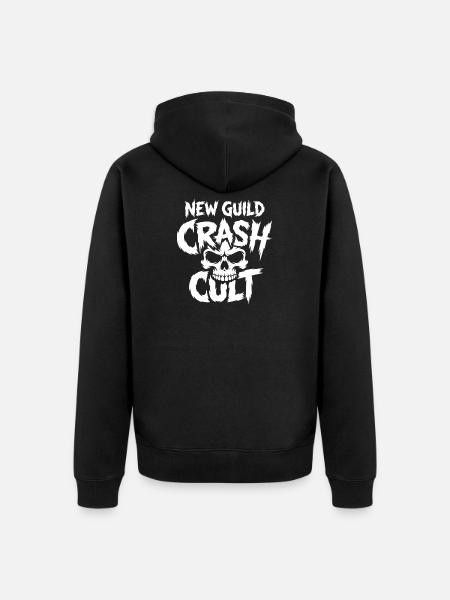 New Guild Crash Cut Skull - Unisex Premium Organic Zip Hoodie - black