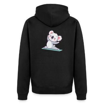 Koala Yoga pastel zen - Unisex Premium Organic Zip Hoodie - black - Back - Nico (187cm)