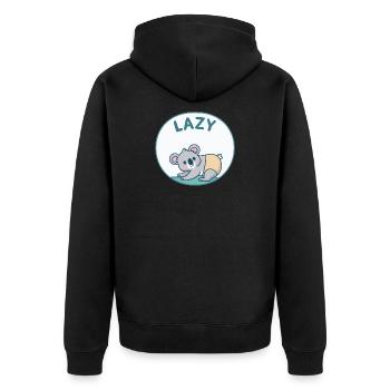 Kawaii Pastel Sloth Koala - Unisex Premium Organic Zip Hoodie - black - Back - Nico (187cm)