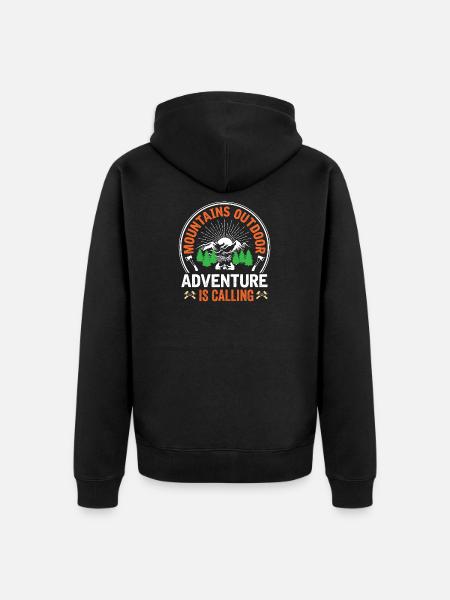 Mountains - Adventure is Calling - Unisex Premium Organic Zip Hoodie - black
