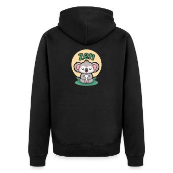 Koala Zen Méditant - Veste à capuche bio Premium Unisexe - noir - Dos - Nico (187cm)