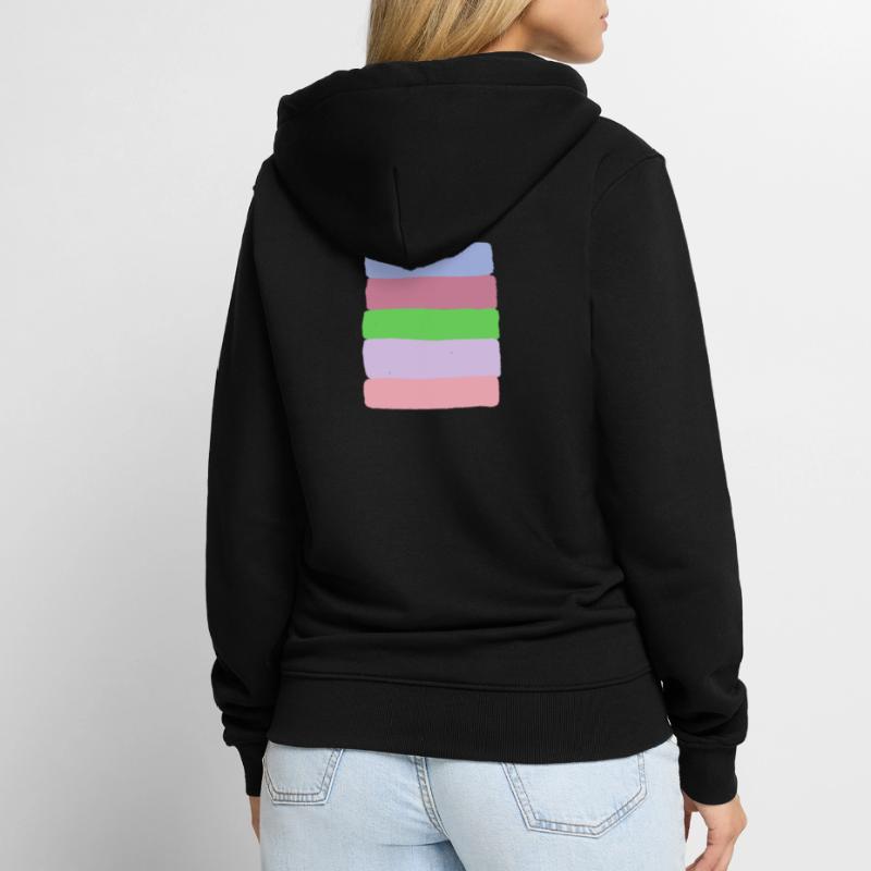 Pastellstreifen-Stack Unisex Premium Bio Zip Hoodie