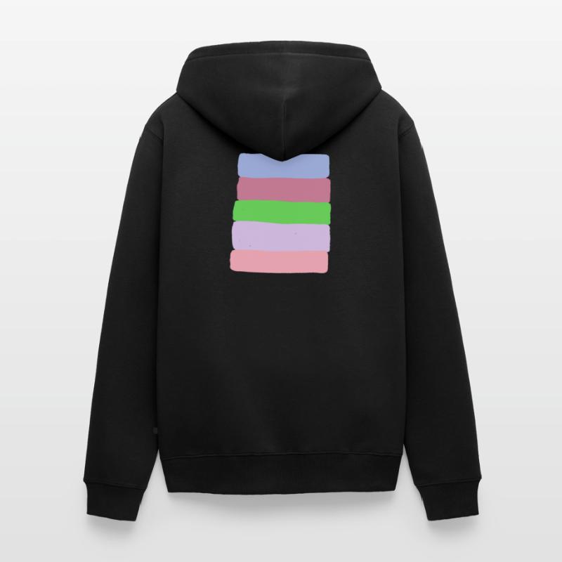 Pastellstreifen-Stack Unisex Premium Bio Zip Hoodie