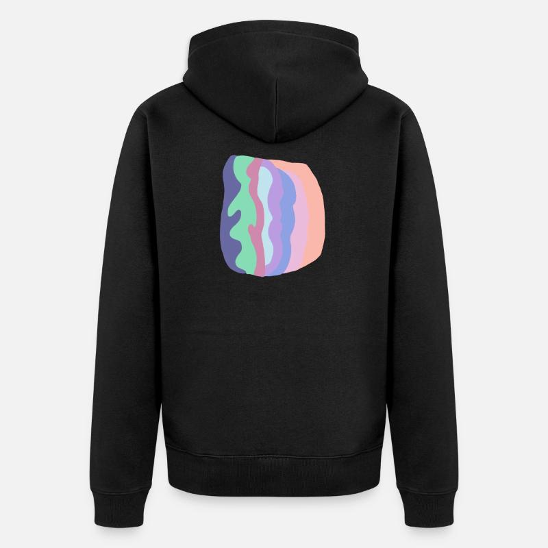 Couches d’ondes pastel - Veste à capuche bio Premium Unisexe - noir