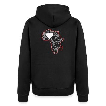 Motif du cœur en Afrique : Love Continents - Veste à capuche bio Premium Unisexe - noir - Dos - Nico (187cm)