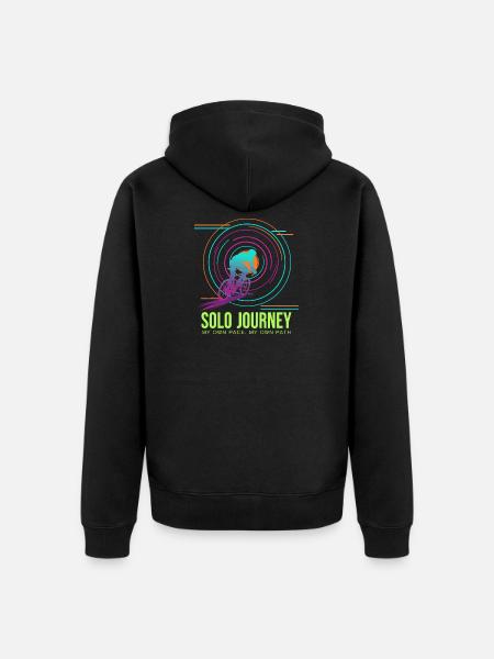 Solo Journey Neon Cyclist - Unisex Premium Organic Zip Hoodie - black