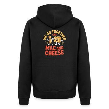 Mac and Cheese Best Friends Couple Design - Unisex Premium Organic Zip Hoodie - black - Back - Nico (187cm)