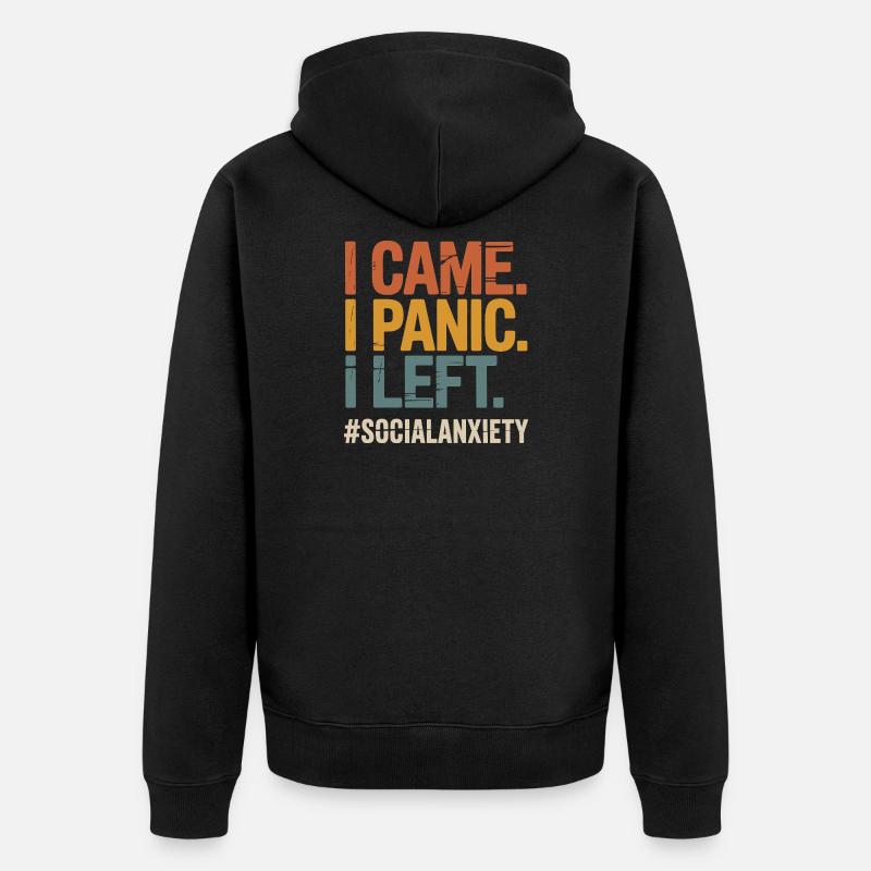 Introvertiertes Problem Lustiger Sozialfreak - Unisex Premium Bio Zip Hoodie - Schwarz