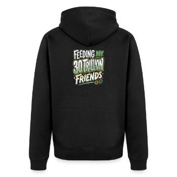 Nutrition Health Expert - Unisex Premium Organic Zip Hoodie - black - Back - Nico (187cm)