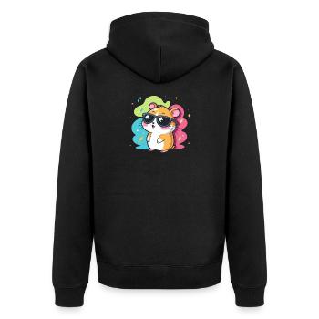 Hamster Fun Lunettes Cool - Veste à capuche bio Premium Unisexe - noir - Dos - Nico (187cm)