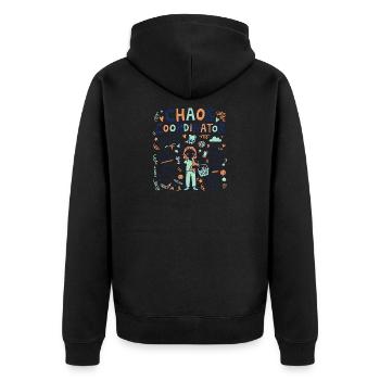 Chaos Coordinator Mum - Unisex Premium Bio Zip Hoodie - Schwarz - Hinten - Nico (187cm)