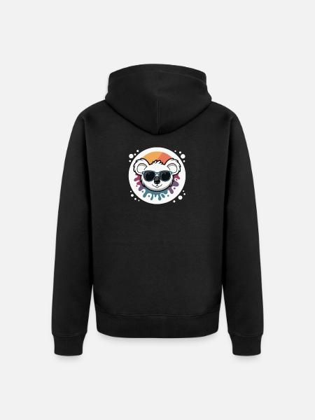 Solarkoala in Farbbrille - Unisex Premium Bio Zip Hoodie - Schwarz