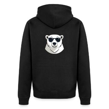 Polar bear in dark glasses - Unisex Premium Organic Zip Hoodie - black - Back - Nico (187cm)