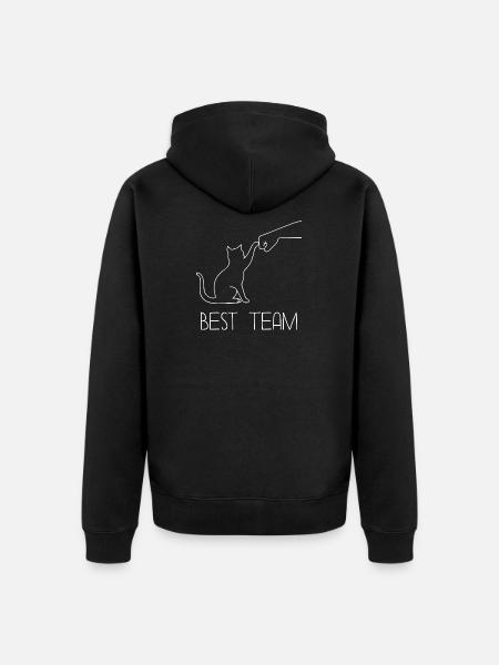 Cat Paw Funny - Unisex Premium Organic Zip Hoodie - black