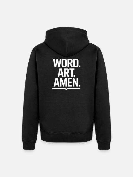 Wortkunst Amen-Typografie - Unisex Premium Bio Zip Hoodie - Schwarz