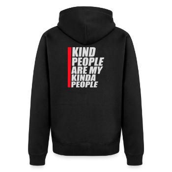 Kind People Are My Kinda People Friendliness - Unisex Premium Organic Zip Hoodie - black - Back - Nico (187cm)