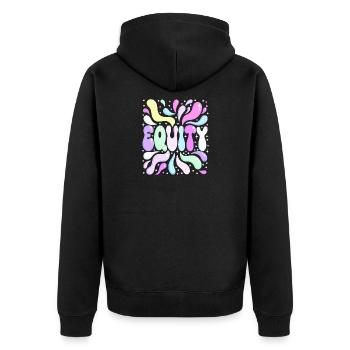 Equality Bright Pastel Party - Unisex Premium Organic Zip Hoodie - black - Back - Nico (187cm)