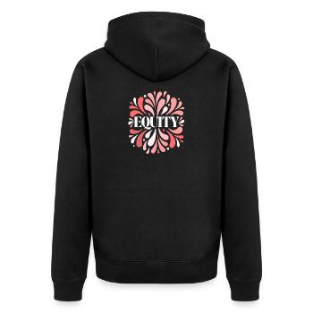 Floral Fairness Blast Red Patterns - Unisex Premium Organic Zip Hoodie - black - Back - Nico (187cm)