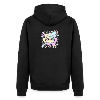 Chat pastel en capuche éclatante - Veste à capuche bio Premium Unisexe - noir - Dos - Nico (187cm)