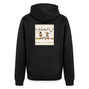 Enfants dansants dans le jardin de fleurs - Veste à capuche bio Premium Unisexe - noir - Dos - Nico (187cm)
