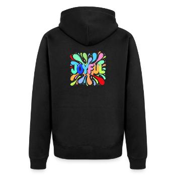 Éclat Joyeux Gerbes Colorées - Veste à capuche bio Premium Unisexe - noir - Dos - Nico (187cm)