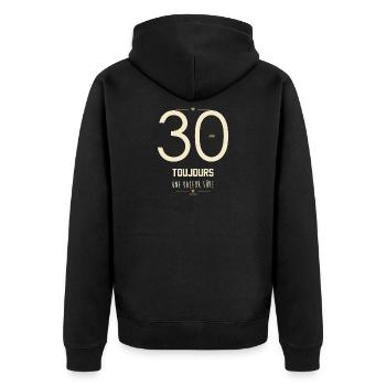 30 Ans Toujours Une Valeur Sûre - Cadeau Anniversa - Veste à capuche bio Premium Unisexe - noir - Dos - Nico (187cm)