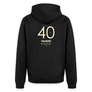 40 Ans Toujours Une Valeur Sûre - Cadeau Anniversa - Veste à capuche bio Premium Unisexe - noir - Dos - Nico (187cm)