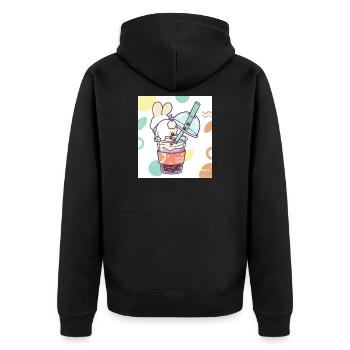 Bubble Tea Boba Drôle de Lapin mignon - Veste à capuche bio Premium Unisexe - noir - Dos - Nico (187cm)