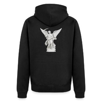 Angel with Scythe Statue - Unisex Premium Organic Zip Hoodie - black - Back - Nico (187cm)