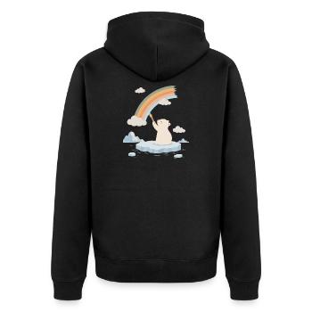 L’ours polaire peint un arc-en-ciel - Veste à capuche bio Premium Unisexe - noir - Dos - Nico (187cm)